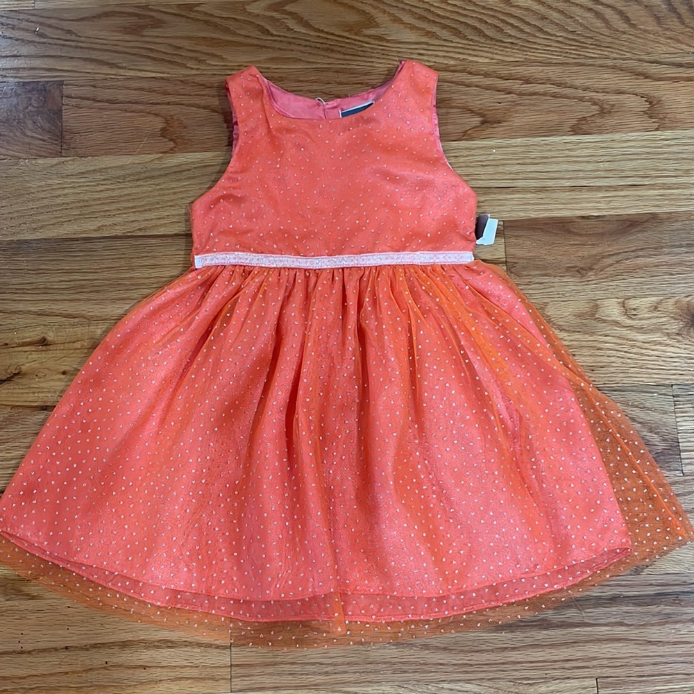 NEW Toddler Girls Princess Tulle-skirt orange Dress halloween pumpkin  3T